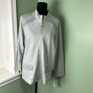 NWT Alfred Dunner zip up gray jacket 16 W